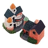 Qualité à long terme : fabriquées avec des matériaux stables et durables, garantissant que figurines conservent leur charme et leur élégance pour années à , petite maison de campagne en résine, figurines en résine de maison de village
