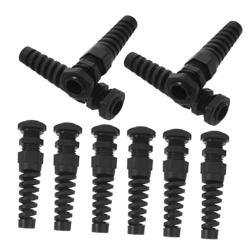 Mikikit 10pcs Industrial Automation Cable Protectors Strain Relief Joints High Strength Nylon Cable Gland Easy Installation