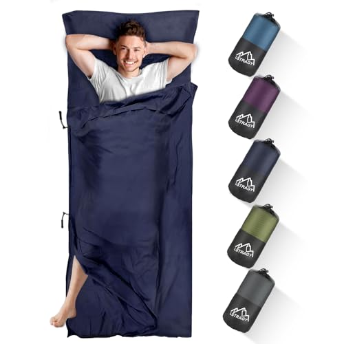 Hüttenschlafsack, Upgegradeter Hüttenschlafsack mit durchgehendem und Fußreißverschluss, 2in1...