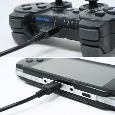Old Skool PS3 Controller Charge Cable - Black