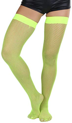 ToBeInStyle Women’s Sexy Nylon Versatile Fine Fishnet Thigh High Stockings w/Opaque Band3