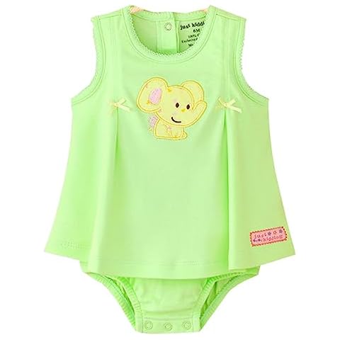 Infant Toddler Baby Girl Bodysuit Dress Sleeveless Sundress Princess Tank Top Dress Baby Summer Skirt Outfits Clothes (Green, 12-18 Months) Cover