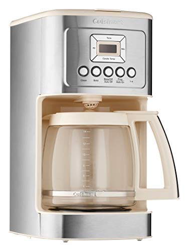 Image of Cuisinart Coffee Maker, 14-Cup Glass Carafe, Fully Automatic for Brew Strength Control & 1-4 Cup Setting, Stainless Steel, DCC-3200CRM, Cream