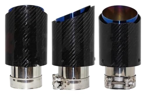 Silenciador de acero inoxidable universal para coche con punta brillante azul premium