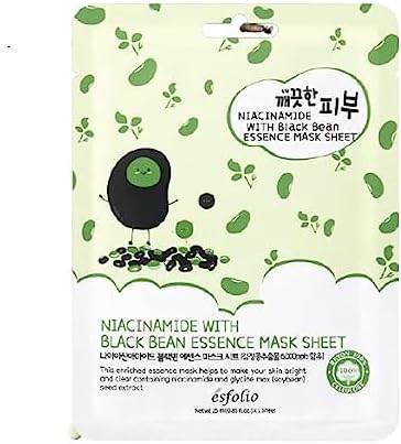 Pure Skin Niacinamide Black Bean Essence Mask Sheet - 1 Box of 10 Sheets
