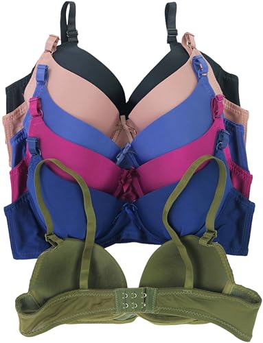 Image of ToBeInStyle Women's Pack of 6 Classic Style Underwire Supportive Padded Bras