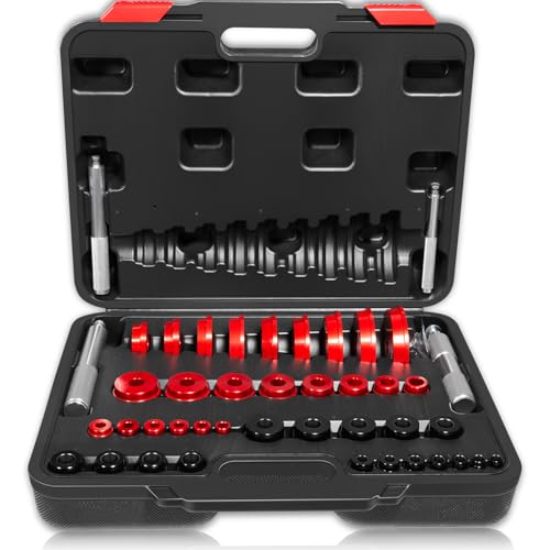Image of Bearing Press Kit, 43pc Bearing Race and Seal Driver Set with 4 Seal Driver and 39 Bearing Adapters, Seal Installer Bearing Driver Kit for Wheel Bearing Race & Seal Installation