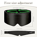 100% Mulberry Silk Sleep Mask Eye Mask for Women Man with Adjustable Band, for Side Sleeper Blackout Sleep Mask for Travel Rest and Office Large Size (Black) - Image 5