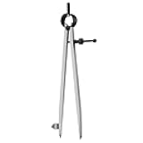 8 inch Professional Woodworking Compass Scribe, Spring Wing Drafting Divider 0.27 inch Thick Scriber with Pencil Holder,Metal Leather Work Scribe Tool Carpenter Compass for Geometry