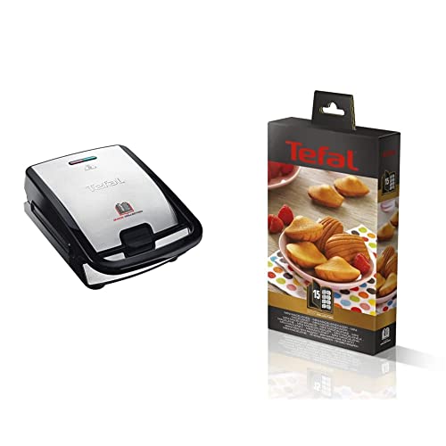 Tefal Snack Collection, Plaques Gaufres et Croque monsieur incluses, 2 Plaques Interchangeables, Noir/Acier Inoxydable, 700 W & Mini Madeleine Accessoire pour...