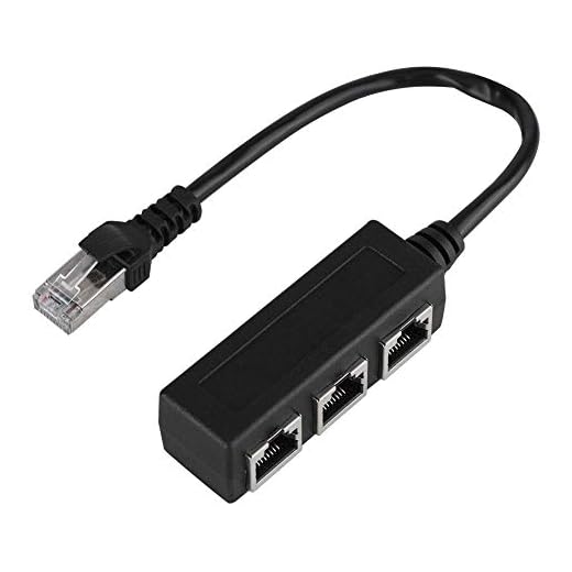 JADPES Network Cable Extension Cable One to Three, Ethernet Extension Cord Cable Adapter 1 Male to 3 Female Port Transfer Connecter Splitter Ethernet Socket Connector Adapter Splitter