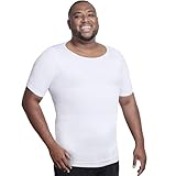 QORE LOGIQ Gynecomastia Short Sleeve Slimming Compression Shirt for Men, Shapewear Mens Compression Shirt, Tank Top Undershirt & Body Shaper, White 3XL Tall