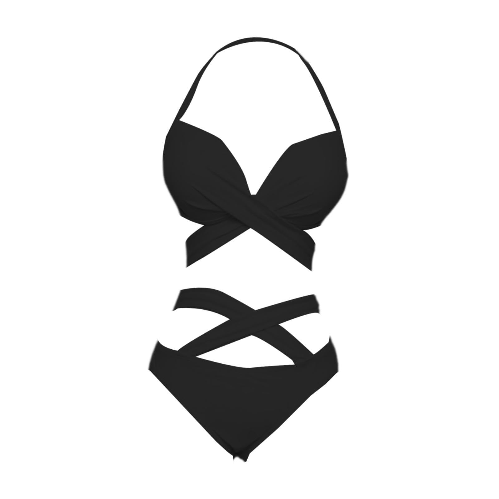 merishopp MERISHOPP®Women Set Nylon Ladies Cross Strappy Beachwear for Club Travel Salons Black M|Clothing, Shoes & Accessories|Womens Clothing|Swimwear-picture-4