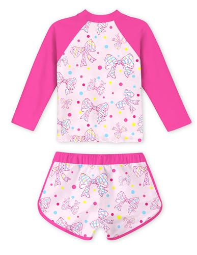Image of Vogseek Girls Rash Guard Two Pieces Swimsuit Long Sleeve Bathing Suit for 3-10 Years