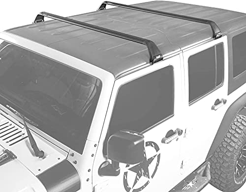 2 Stück Dachträger Crossbar für Jeep Wrangler JK JL Unlimited 2007-2020, Aluminium Autodachträger Querträger Schlossstangen Fahrrad Dachträger Halterungsträger Tragfähigkeit Relingträger zubehör