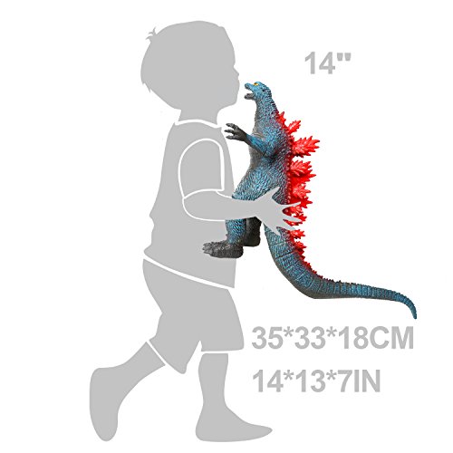 Rainbow yuango Godzilla 14" 13" 7" Standing Gojirasaurus Dinosaur Model Action Figure Toy Soft Vinyl Plastic Dino Movie Monster Series for Kids(Red)