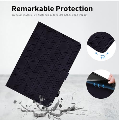 Étui pour Samsung Galaxy Tab S10 FE et S9 FE en cuir PU noir avec support multi-angle