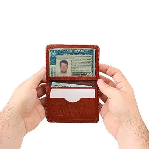 Carteira Mini Couro Legítimo Porta Cartão Cnh Masculina 154 (Whisky)