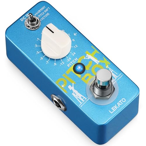 LEKATO Mini Pitch Shifter Pedal, Harmonizer Guitar Pedal Pitch Shift Box, Harmonizer Digital Octave Drop Pedals, True Bypass, Small Effects for Electric Guitar Bass