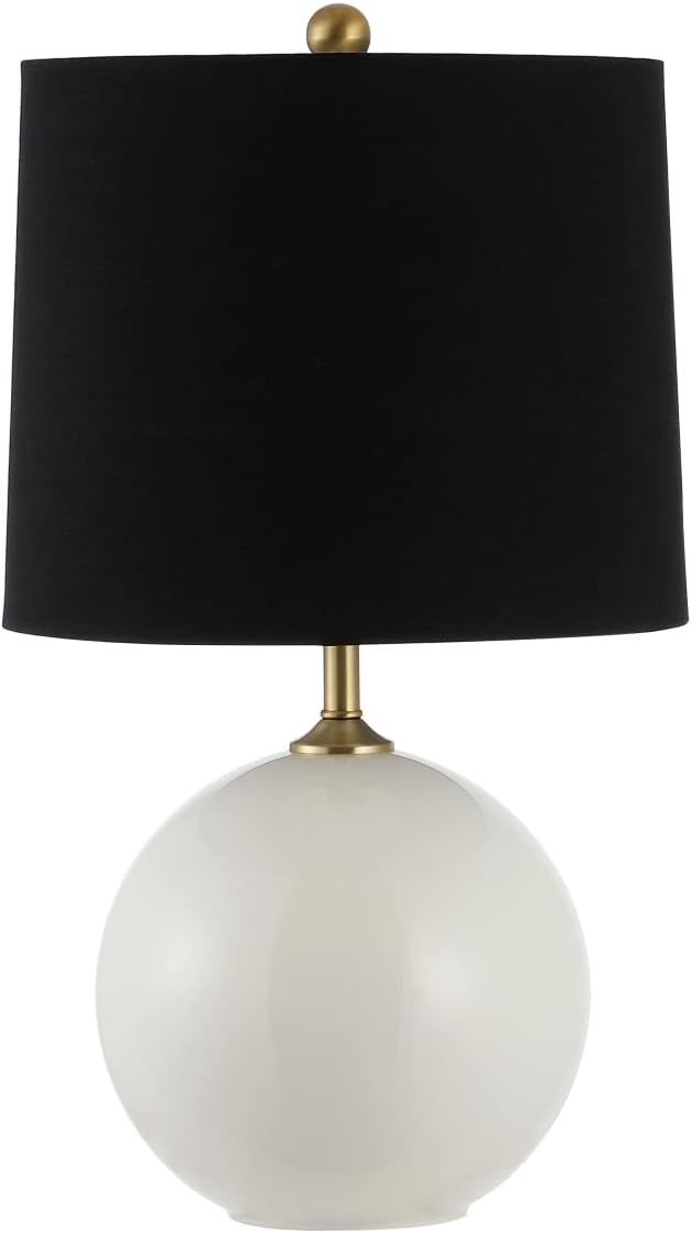 SAFAVIEH Lighting Collection Relta Modern Cream 24-inch Bedroom Living Room Home Office Desk Nightstand Round Table Lamp (LED Bulb Included)