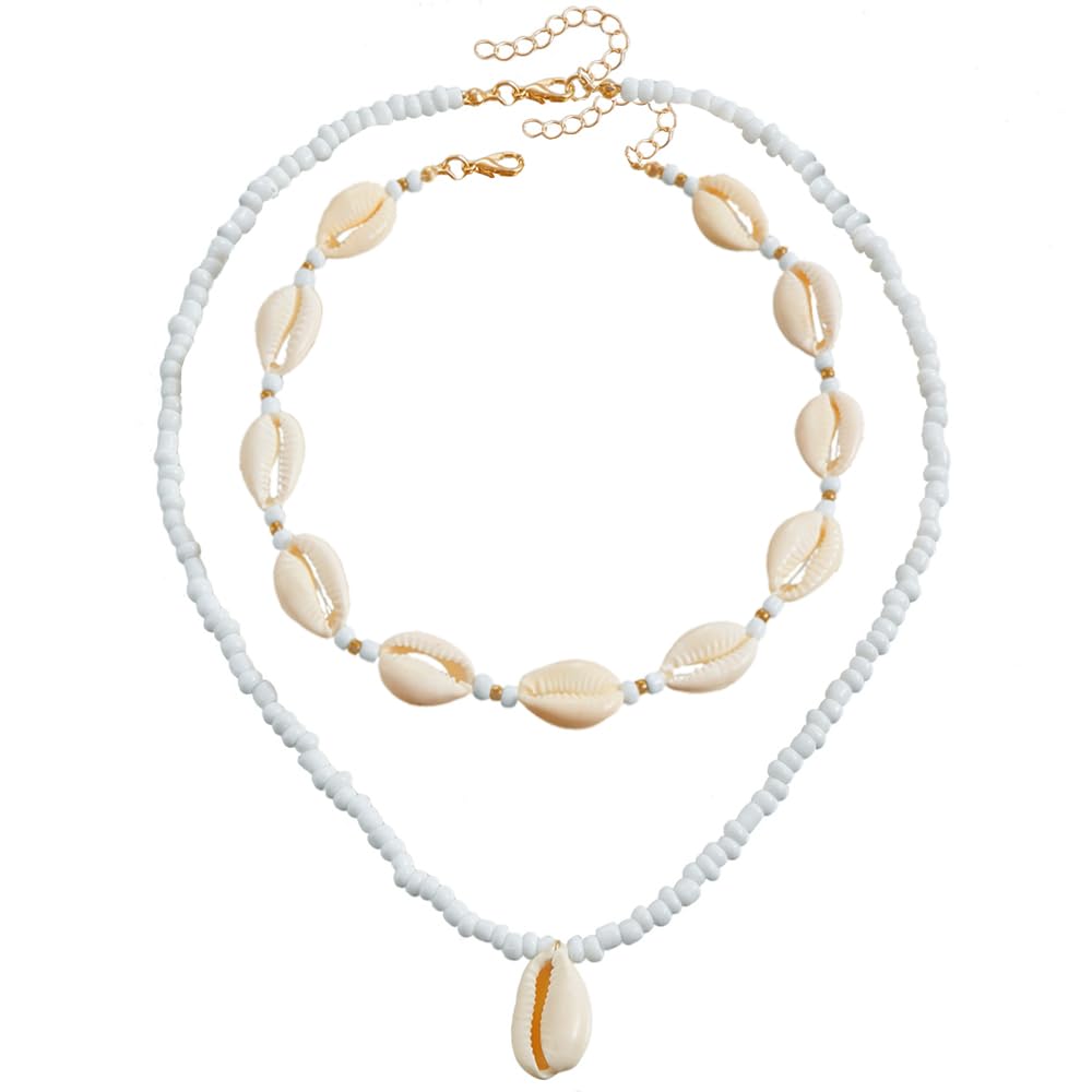 Boho Muschelkette Set 2-teilig - Natürlicher Schmuck Strandstyle