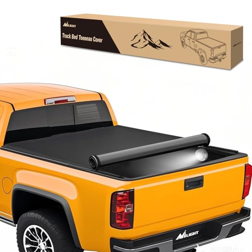 Image of Nilight Soft Roll-Up Tonneau Cover Compatible with Chevy Silverado /GMC Sierra 1500 2007 2008 2009 2010 2011 2012 2013- 5.8ft Truck Bed Cover