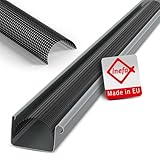 INEFA Laubschutzgitter, Dachrinnen Laubschutz, PVC 68mm, 2m, Schwarz...