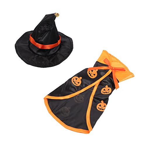 Disfraz Halloween para perros y gatos capa y sombrero