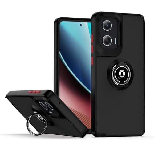 Compatible with Moto G24 4G Bracket Phone Case,Compatible with Motorola Moto G04 4G [Car Mount Magnetic Stand] [PC+TPU] Anti-Drop BR