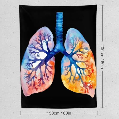Tapiz de pulmones en acuarela: decoración vertical de tela para la pared del dormitorio 2