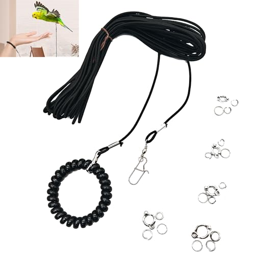 Hayaww 6 m Cuerda de Vuelo Loro Tobillera de Pájaro Mascota Cuerda voladora de Loro Arnés Correa de Arnés para Pájaros Pulsera Cuerda Voladora Antimordedura Pájaro Anti-mordida Cuerda (6 m)