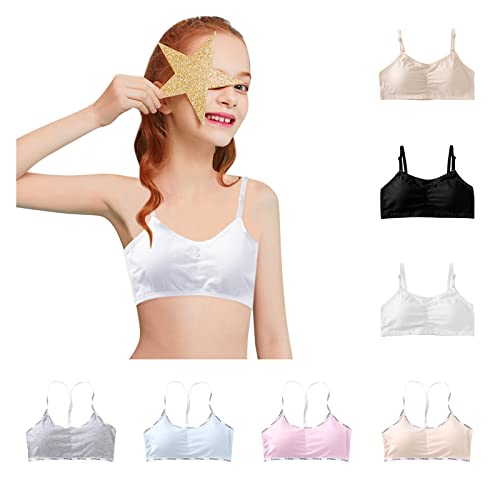 Soutien-gorge d'entraînement pour fille - Sous-vêtements - Bustier - Soutien-gorge de sport - Débardeur sans couture - Respirant - Réglable - Pour 10-15 ans Cover