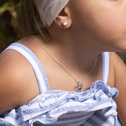 Cherished Moments Girl's Sterling Silver White or Pink Cultured Pearl Button Earring with CZs (Screw Back)2