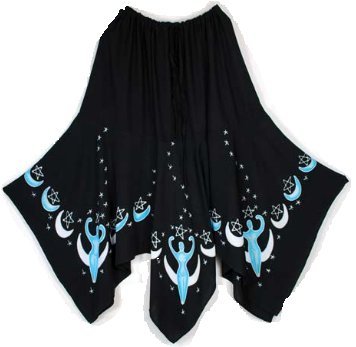 Skirt: Moon Goddess Black Long Wiccan