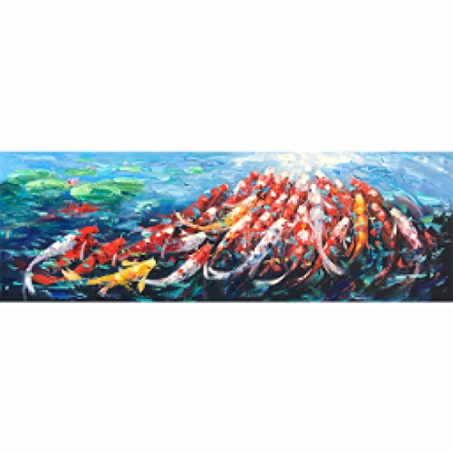 Impression toile poisson rouge abstrait 40x120cm décoration murale