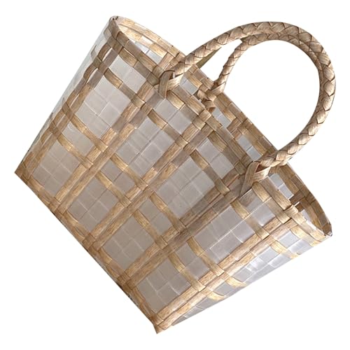 Cesta de mano pequeña de plástico DOITOOL, canasta tejida resistente para compras 2