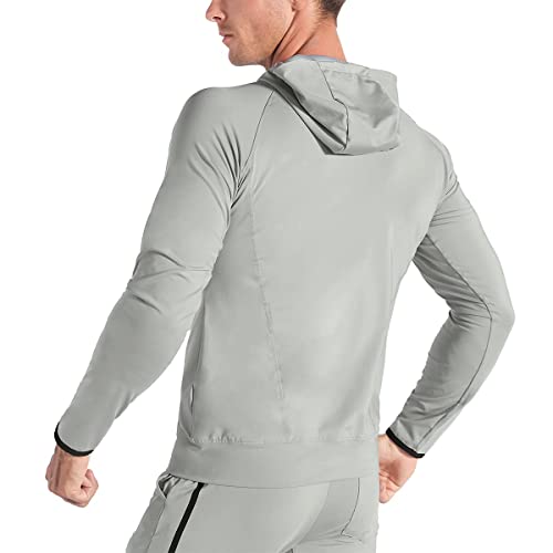 BROKIG Mens Zip Hoodies, Lightweight Sweatshirts Gym Running Jumper Jackets with Pockets - Image 5