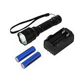❤ Linterna: 1800LM C8 XM-L T6 LED linterna antorcha lámpara 18650 batería + cargador antorcha de pesca para acampar al aire libre negro