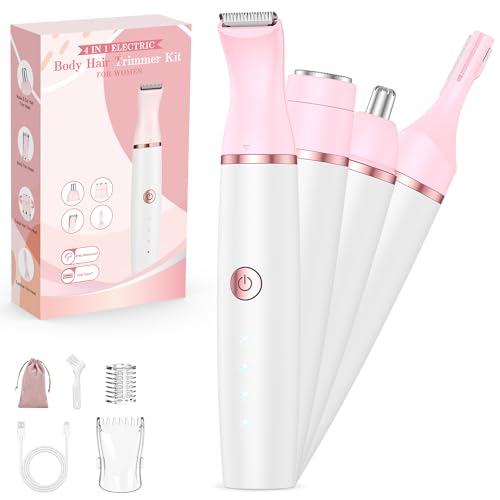 IFANZETECH Rasoio Elettrico Donna Per Viso: Rasoio Donna Parti Intime per Viso, Bikini, Gambe, Ascelle, Sopracciglia, 4...