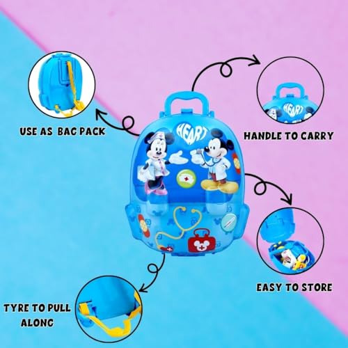 Image of PlayMagic Mickey Doctor Playset for Kids|Convertible Suitcase with Battery Operated Pretend Play Toy for Boys & Girls 3+ Yrs|Doctor Kit Toyset Perfect for Gift|Pretend Play Learning Toy|Made in India