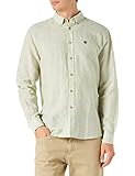 Mikro-Streifen Springfield Herren Camisa Lino Micro Rayas Formelles Hemd, grün, S