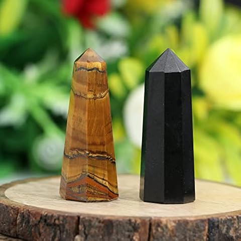 FASHIONZAADI Black Tourmaline and Tiger Eye Wand Cover