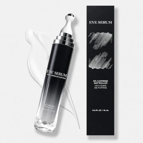 Eye Cream with 360° Roller, Anti Aging Treatment for Wrinkles & Fine Lines, Caffeine Under Eye...