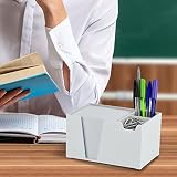 Acrimet Organizer na biurko, uchwyt na klips do papieru (kolor biały) (z papierem)