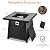 28 Inch Propane Fire Pit, CSA-Listed Outdoor Gas Fire Pit, 50,000 BTU Steel Fire Table with Lid and Lava Rock, Gas Fire Pits for Patio, Stainless Steel Burner Head for Warmth Ambiance Black