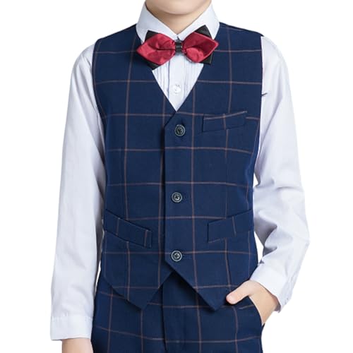 Image of Boys Formal Suit Vest Solid Vest for Toddler Kids Formal Wedding Outfit