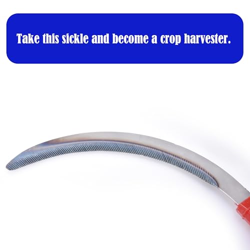 FOCMKEAS 2pce 300mm/11.81in Carbon Steel Billhook Brush Clearing Sickle for Grass,Weeding Tools for Garden,Curved Sawtooth Sickle,Machete Axe for Cutting Trees,Steel Blade Knife in Hand