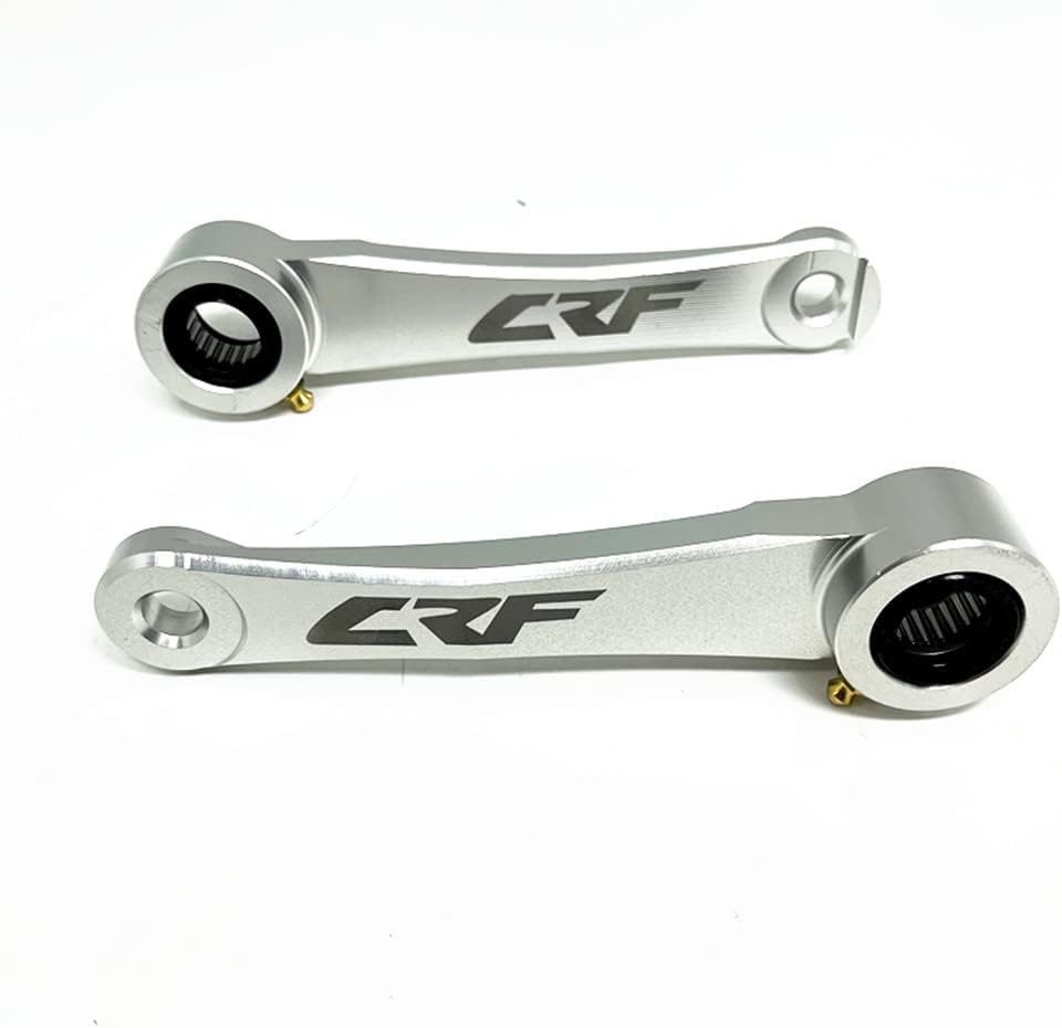 CRF450L -1.5"Lowering Link Rear Drop Link Compatible With CRF450RL CRF 450L 2019-2024 CRF250R 250RX 2018-2024 CRF 450R 450RX 2017-2024 CNC Motorcycle Rear Suspension Linkage Arm Kit (Silver)