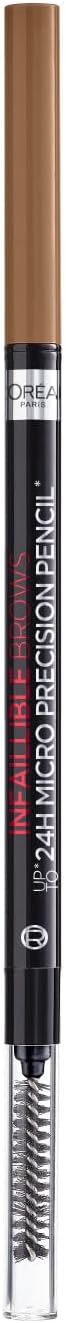 Infallible 24H Brow Pencil – Fills Sparse Brows with Micro-Precision – Ultra-Fine 1.5mm Retractable Tip & Spoolie Brush – Smudge-Proof & Long-Lasting, Shade: 5.0 Light Brunette