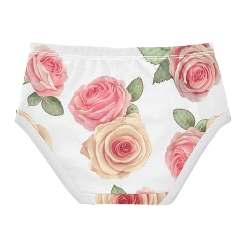 Stylish Girls Underwear Toddlers 2t Cotton Panties for Girl Soft Pink Rose Flowers Undies Kids Briefs2